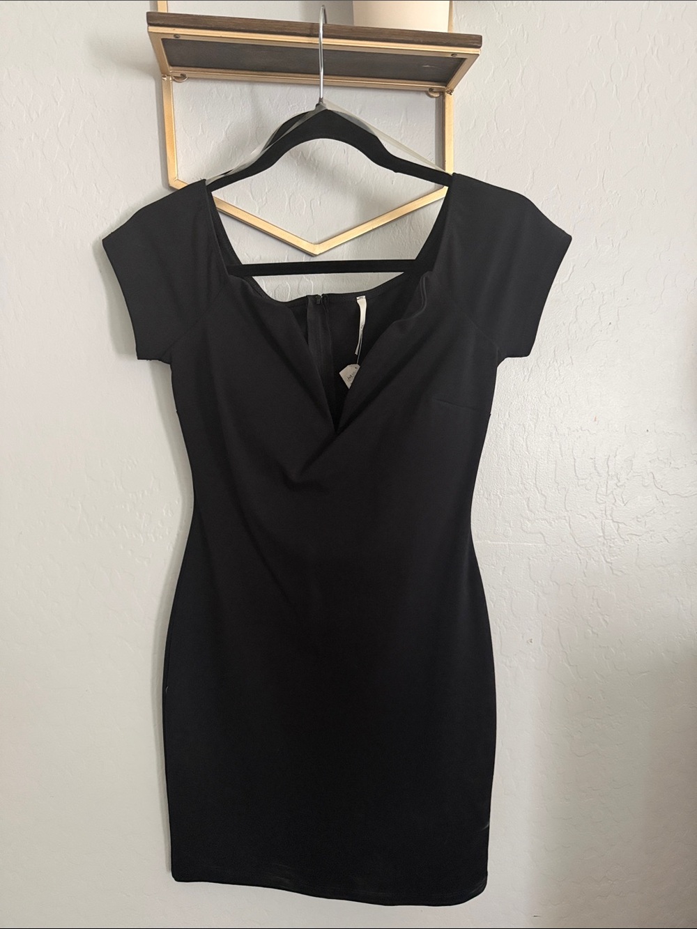Classic Black Cap-Sleeve Sheath Dress